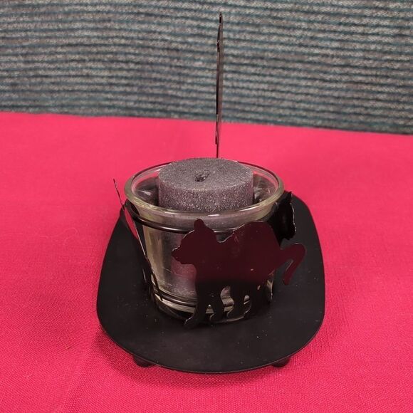 For Kitty Rescue! Vintage Metal Mama Kitty & Kittens Votive Candle Holder - Picture 6 of 16